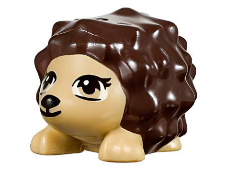 Деталь Lego 98389pb02 Hedgehog, Friends with Black Eyes, Eyelashes and Nose and Dark Brown Spines Pattern